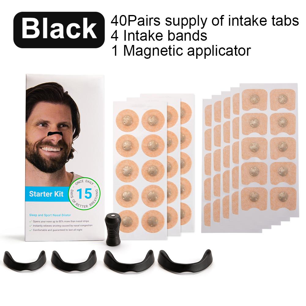 Спортивный носовой расширитель Спящий носовой расширитель для дыхания Стартовый набор Полоски для носового дыхания Магнитные носовые полоски Уменьшают храп