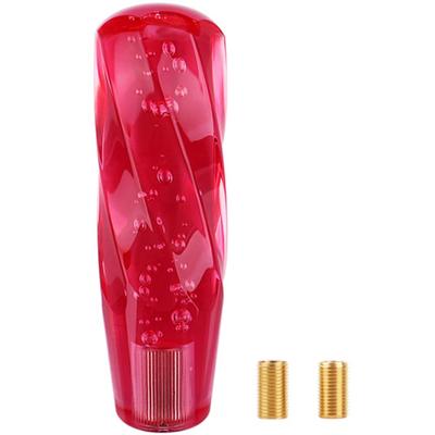 [FUPUTWO] Crystal Shift Knob Universal Octagon Bubble Twist Glitter Transparent Custom (5.9 Inches (15 Cm), Red)