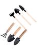 3Pcs Shovel Rake Spade Set Small Rake Shovel Spade Wooden Handle Garden Tool Sets Hand Planting Tools for Indoor Gardening
