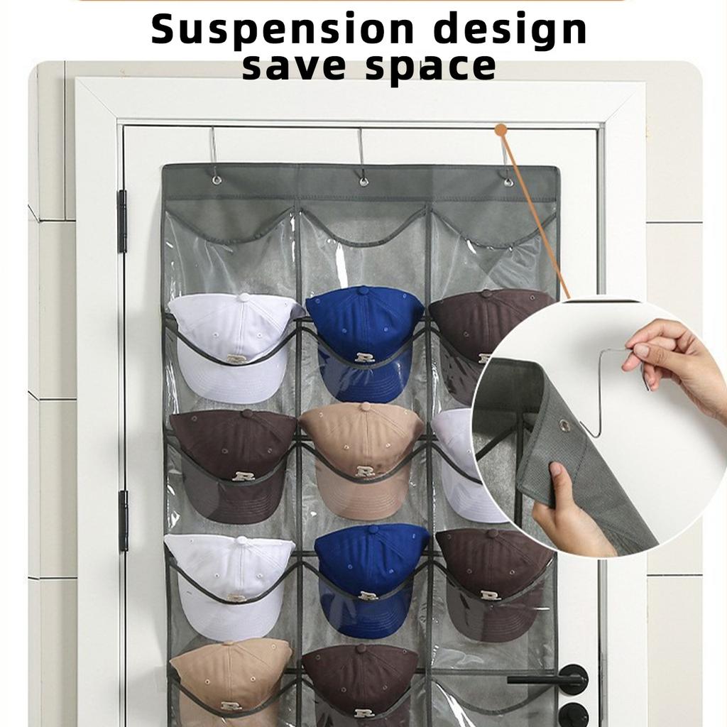 24/18 Grids Cap Storage Rack Wall Mounted Hat Display Holder Bags Door Back Closet Hats Organizer Baseball Caps Hanger