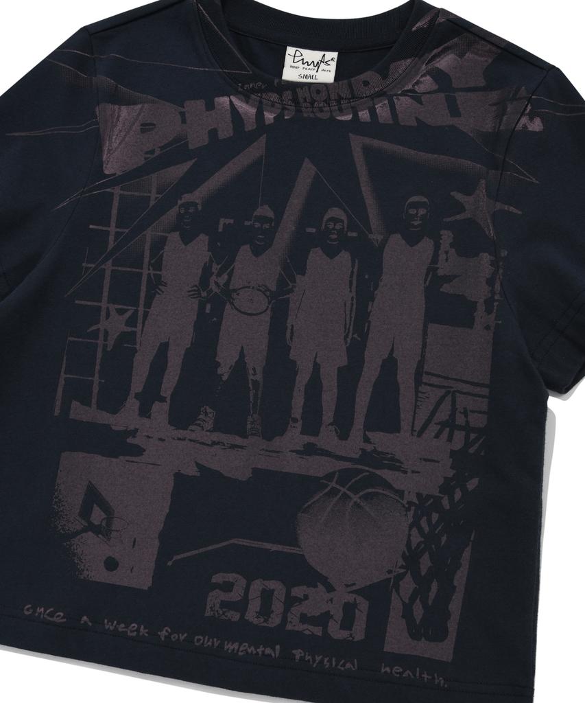 PHYSICAL DEPARTMENT Women'S Cartoon Basketball Short Sleeve T-Shirt Navy