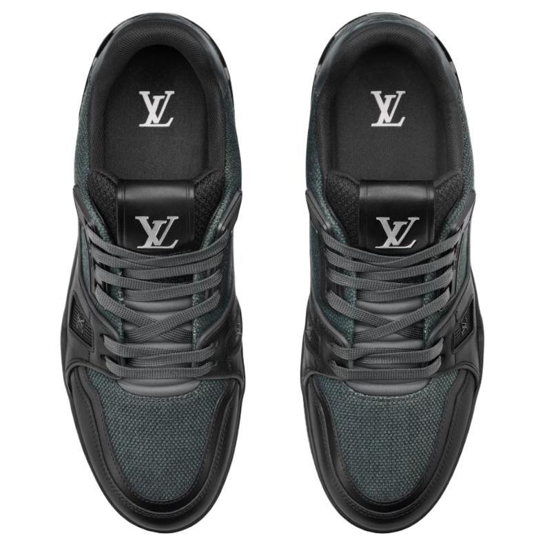 Louis Vuitton Trainer Low Top Skateboard Shoes Men's Black 1AJ440