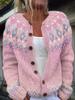 2026 foreign trade new 3D digital printing cardigan knitted jacket women's clothing early spring and autumn factory wholesale