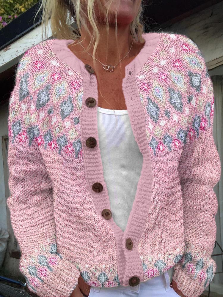 2026 foreign trade new 3D digital printing cardigan knitted jacket women's clothing early spring and autumn factory wholesale