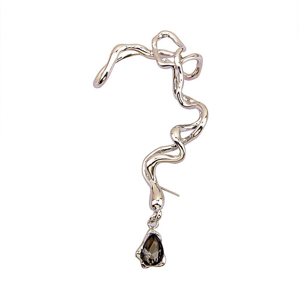 Y2K Zinc Zinc Alloy Geometric Women Clip  Earrings Korean Style Jewelry Snake Ear Hook Irregular Earrings