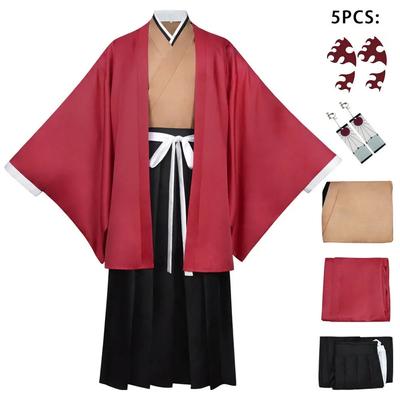 Anime Demon Slaye Tsugikuni Yoriichi Cosplay Hi No Kokyu Full Set Japanese Leisure for Men Novelty Accessories Costumes