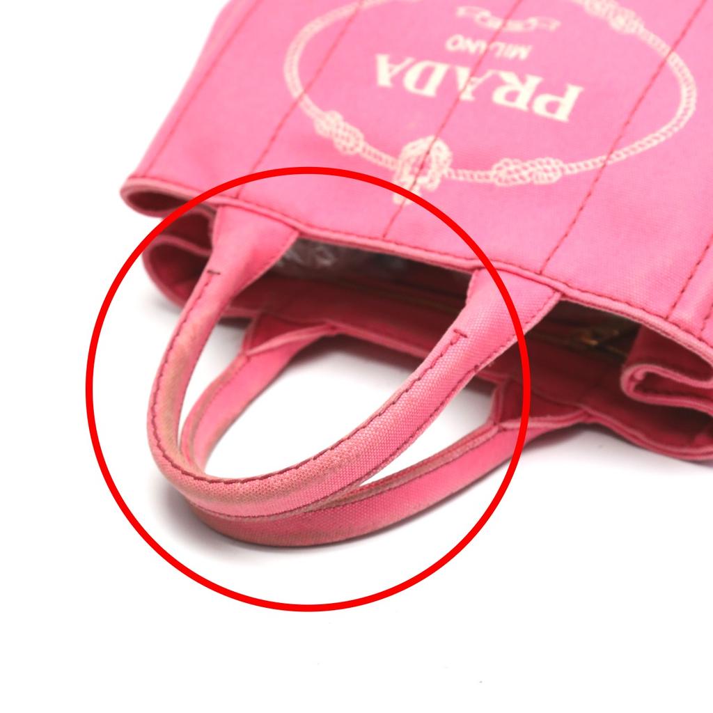 PRADA Canapa Kanapa mini tote Tote Bag canvas pink Women 1BG439 Used