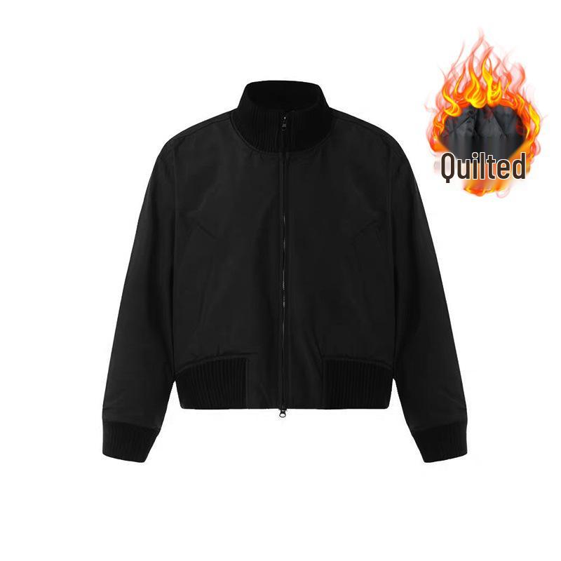 Men's American-Style Oversized Pilot Jacket: Autumn/Winter Thick Cotton, High-End Stand Collar Baseball Jacket