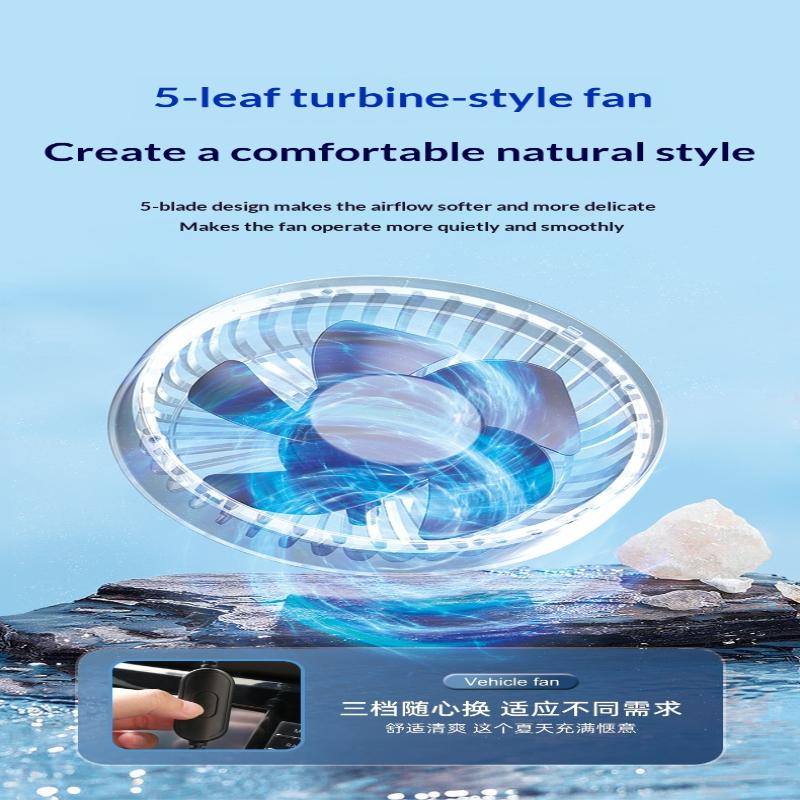 Air Vent 3 Speed 5V 1A Car Usb Cooling Fan 360 Degree Adjustable Air Outlet Car Fan 5-Blade Low Noise For Car Truck Suv Sedan