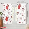 2pcs,2D Plane Printing Window Curtain Christmas Stocking Holiday Treats Versatile Polyester (without Rod) Decorations For Home