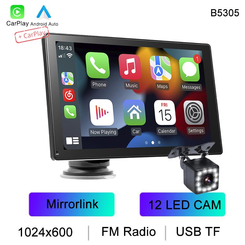 BQCC 9" IPS HD Screen Car Radio Mirrorlink Smart BT FM USB AUX TF Wireless Carplay Android Auto Vehicle Stereo MP5 Car Player