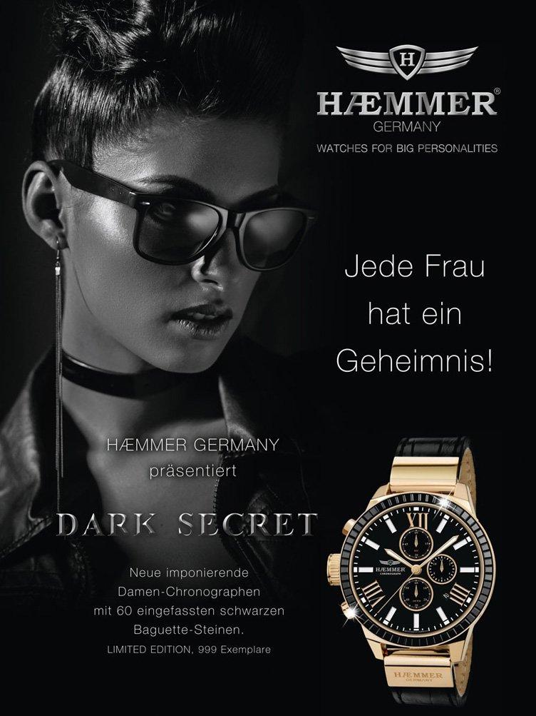 Hemmer Watch German Brand Unisex Japanese Quartz Chronograph 45mm 10ATM Limited to 999 pieces Dark Secret BD-05 [Item]