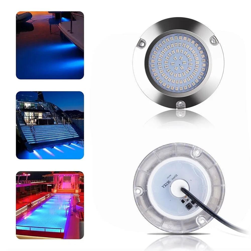 DC 12V 24V 45W Marine Boat LED Stern Light Round Stainless Steel LED Tail Lamp For Kayak Yacht Accessory Blue White Green Color