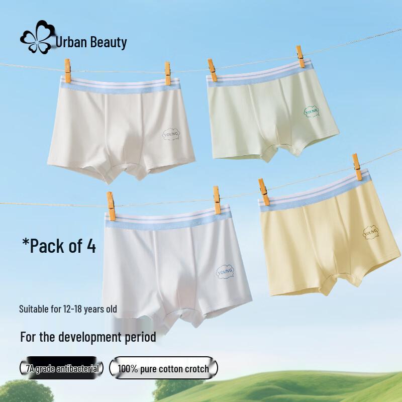 

Подростковые боксеры-брифы из 95% синьцзянского хлопка, дышащие, 4 шт. XL