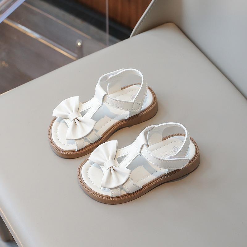 Summer new style girls' sandals, bow shoes for little girls, fashionable princess shoes for baby girls, Korean-style soft sole single shoes