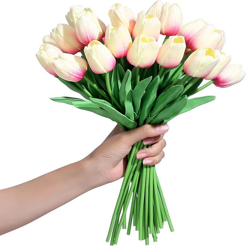 High-End PU Mini Artificial Tulip Bouquet for Living Room