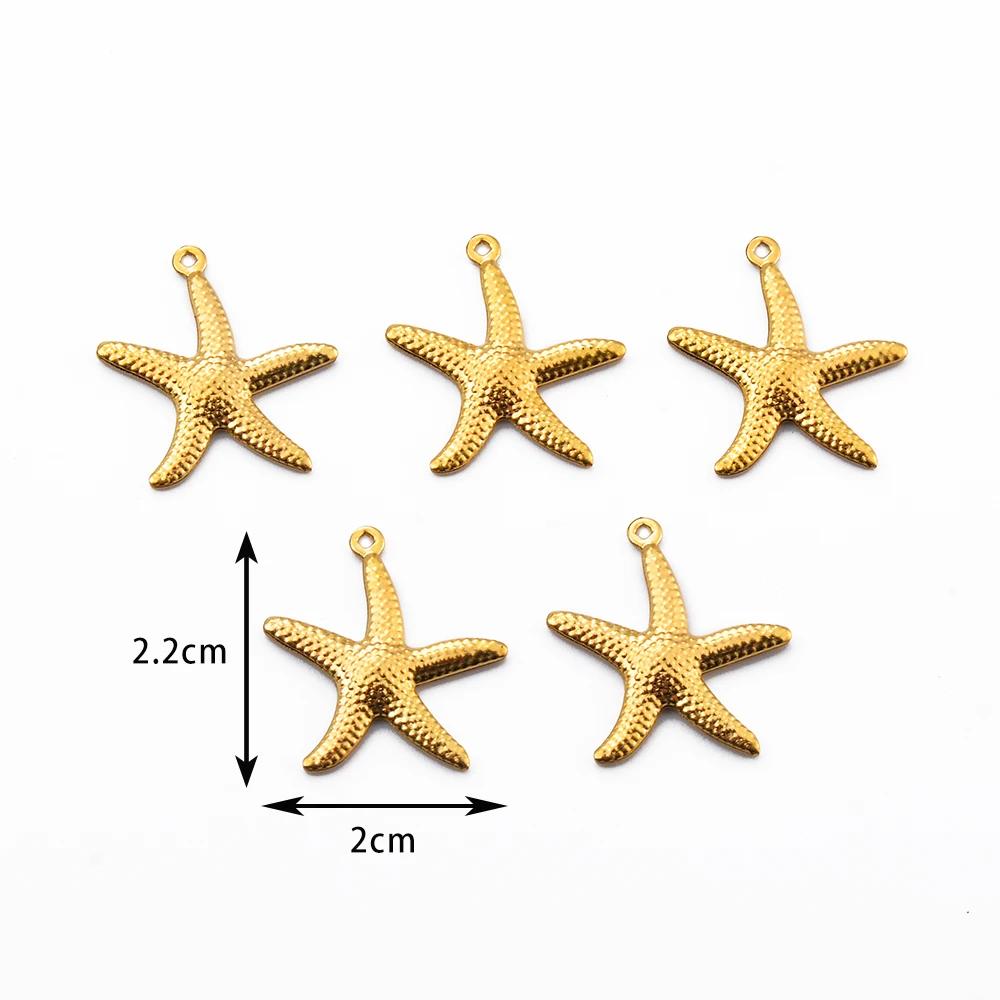 Wholesale 20pcs/lot Starfish Shell Strawberry Elephant Hollow Charms Pendant Stainless Steel DIY Jewelry Making Crafts