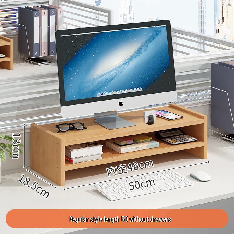 Double-Layer Desktop Monitor Riser & Keyboard Organizer