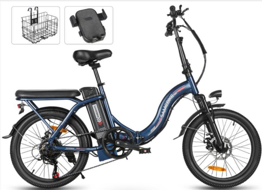 Samebike CY20 faltbares Elektrofahrrad, 36V 12Ah abnehmbarer Akku, 20 Zoll, Federgabel, Outdoor-Elektrofahrrad.