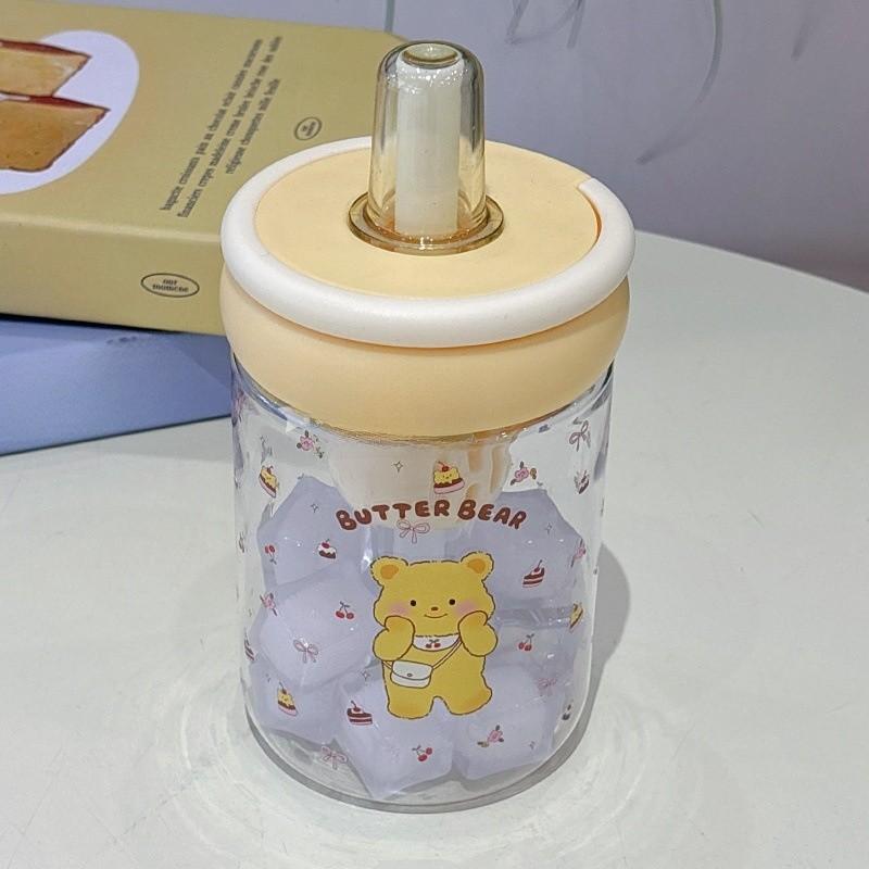 Cute Bear Plastic Water Bottle For Kids With Large Capacity And Leakproof Lid