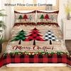 3-Piece Merry Christmas Tree Pattern Microfiber Duvet Cover Set - Soft, Breathable, Hypoallergenic Bedding for Bedroom and Guest