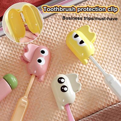 Taşınabilir Diş Fırçası Başlığı Kılıf Klipsleri Kedi Plastik Toz Geçirmez Başlık Mikroplardan Koruyucu Kapaklar Seyahat Yürüyüş Kamp Banyo İçin