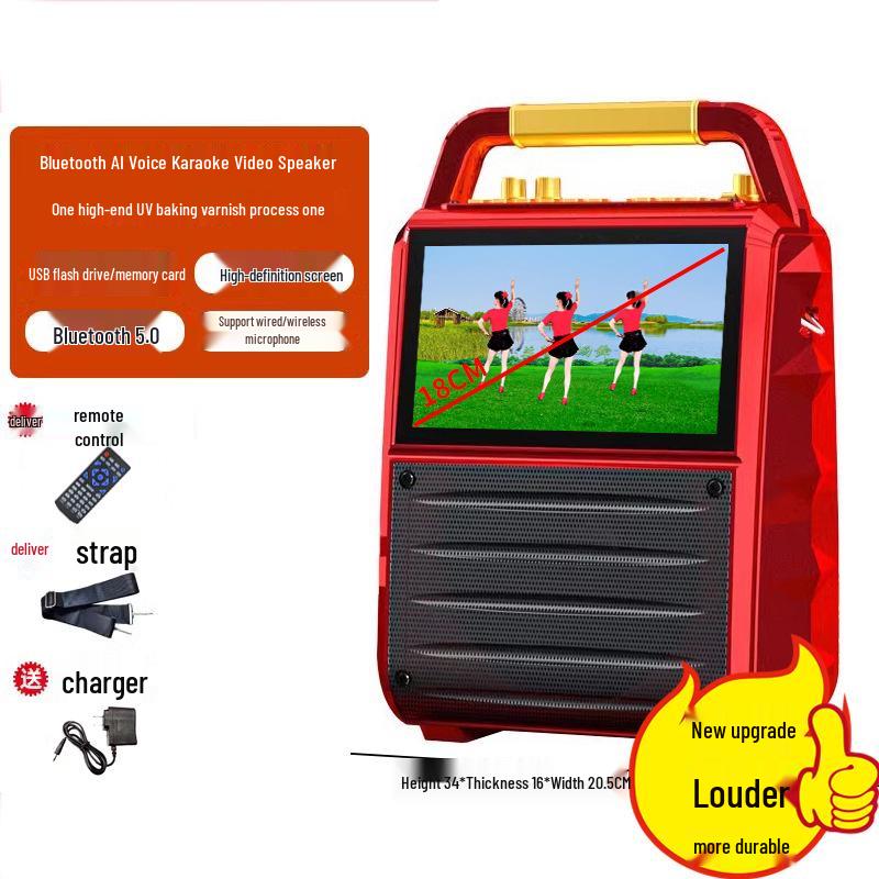 

Портативная уличная Bluetooth-колонка Jinzheng с дисплеем для караоке и танцев