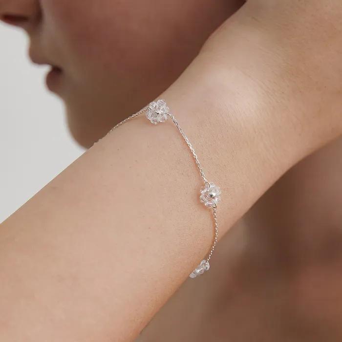 (Silver 925) Crystal Flower Bracelet BR1798