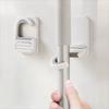Space Saving Plastic Broom Holder Wall Mount Self-adhesive Mop Hanger Durable Kitchen Storage Rack Home Organization