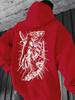 Vintage black line sketch weird hand totem artwork printed men hip hop sports hoodie casual drop shoulder long sleeve hooded top