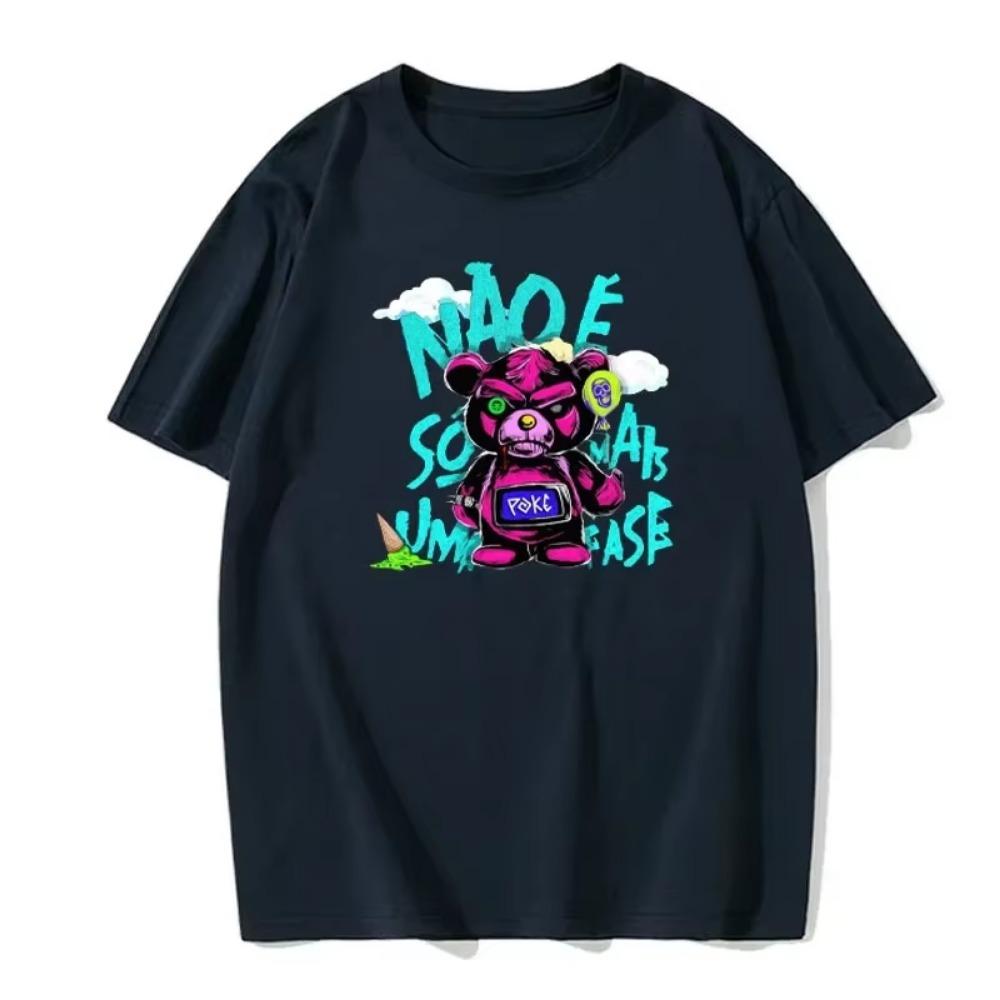 New Trendy Brand Summer Men's Short-sleeved Hip-hop Fashion Trend Casual Versatile T-shirt European Size Men's Tops