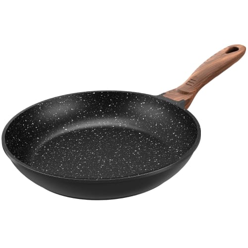 FERLORD 20cm Frying Pan, Induction and Gas Compatible, Non-Stick, Marble Coating, 5-Layer, Popular, High-Temperature, Durable, Easy To Clean, Shallow,