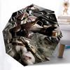 1pc Rise of the Legendary Warrior Durable Cartoon Folding Umbrella, Portable 3-Fold Compact Umbrella for Men and Women, Suitable for Travel or Daily U