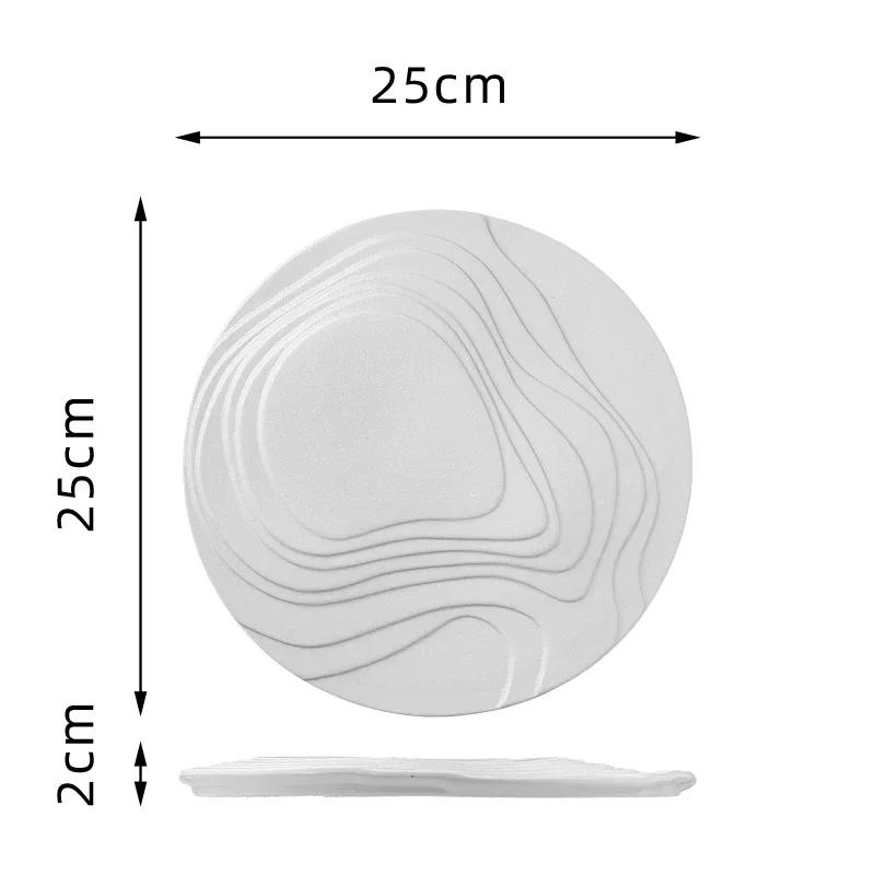 

Creative Ceramic Western Food Plate Hotel Flat Dessert Plate Artistic Conception High-grade Steak Plate Kitchen Tableware
