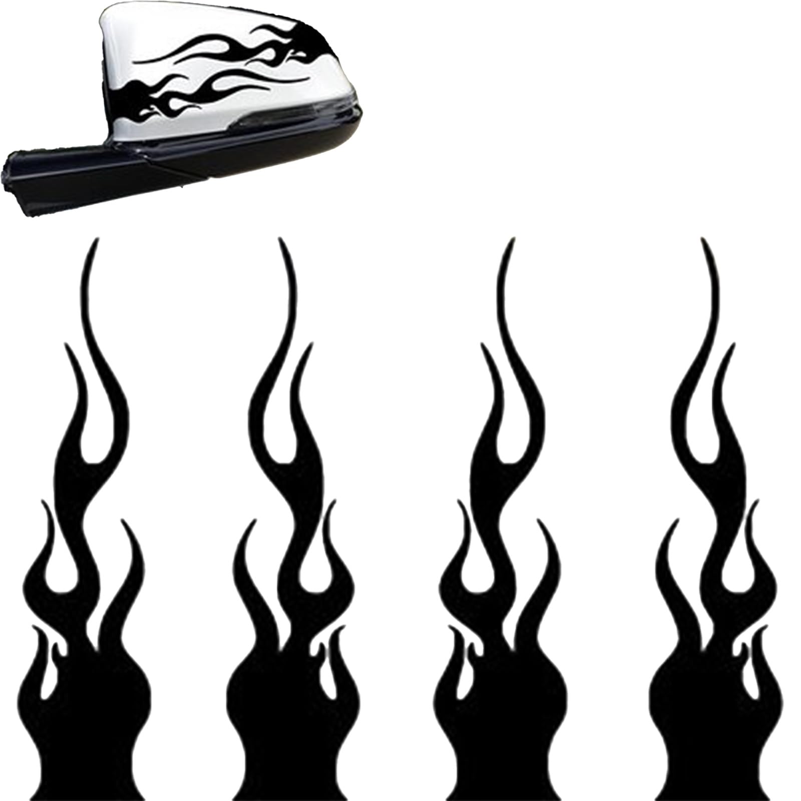 

Alpha Depot Flame Sticker Fire Pattern 15x3cm 4pcs for Car чёрный