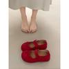 Inner height increase single shoes women's 2025 new summer French shallow mouth beautiful not tired feet with skirt Mary Jane women's shoes