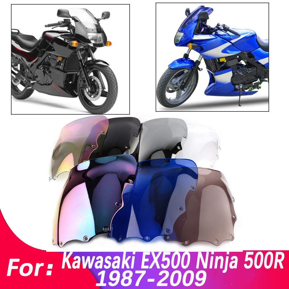 Windshield For Kawasaki EX500 EX 500 Ninja 500R 1987-2009 Double Bubble WindScreen Motorcycle Accessories Fairing Deflector
