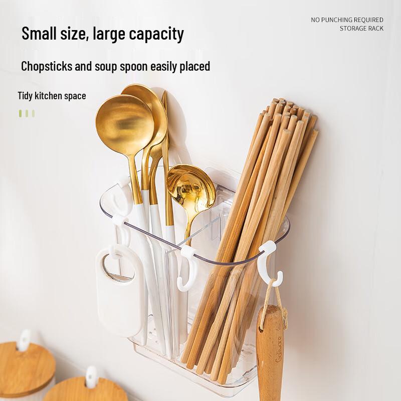 Wall-Mounted Transparent Divided Utensil Holder