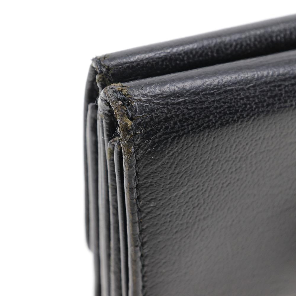 Chanel COCO Mark Bi-Fold Wallet A13456 Double Sided Black Calfskin Women Used