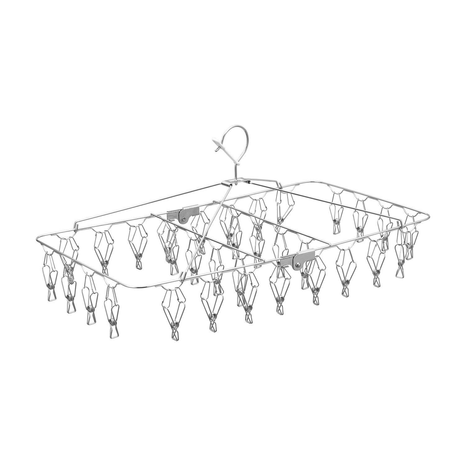 

LEC Ba All Stainless Steel Square 32 Pinch Balcony Low Hanger, (for Rods) W-438