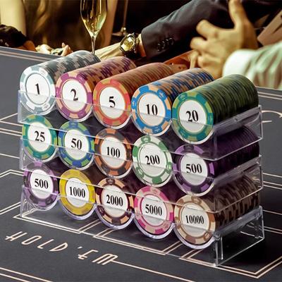 Poker Chips Box Acrylic Fine Chips Transparent Box Casino Gambling Chips Storage Case With Covers Coin Collection Holder Boxes