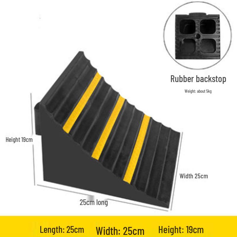 Anti-slip Rubber & Wood Tire Stop Block - Prevents Car Rolling