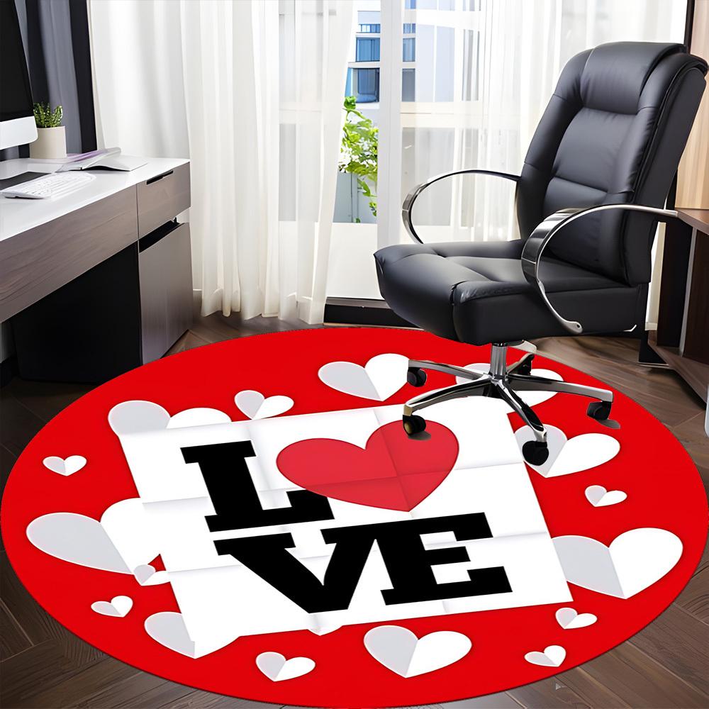 1pc Love Hearts Chair Carpet for Office - Durable, Ideal for Chair Mats, Stylish & Functional Decorative Rug Yy260130019
