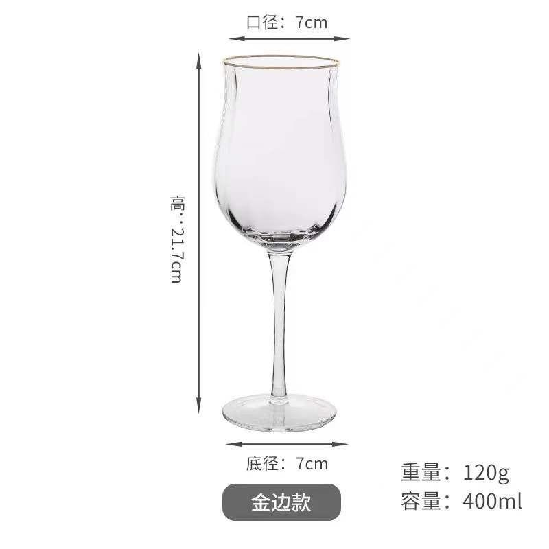 Petal Glass,Striped Tulip Handmade Phnom Penh Tall Red Wine,Ice Cream,Drinkware Champagne Glassware Creative Personality