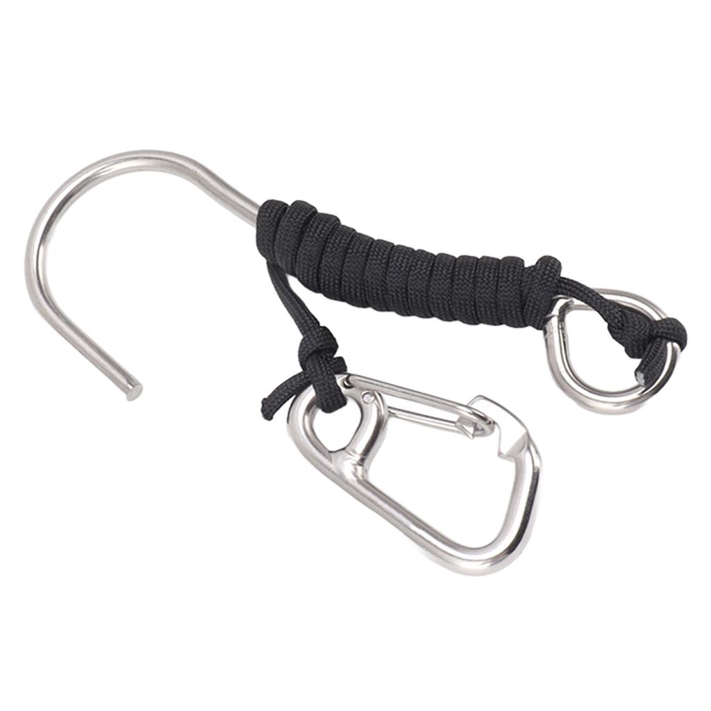 Diving Stainless Steel Single Hook Diving Reef Hook with Lanyard Quick Release Buckle
