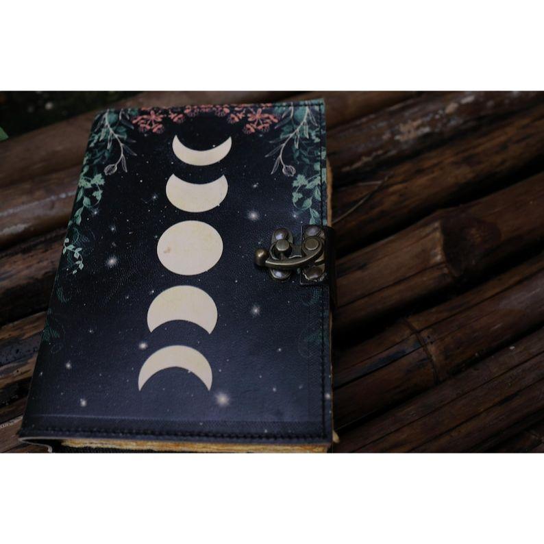 Sun and Moon Handmade Deckle Paper Journal for Men and Women Spell notebook for traveling sketchbook poetry book. NEW