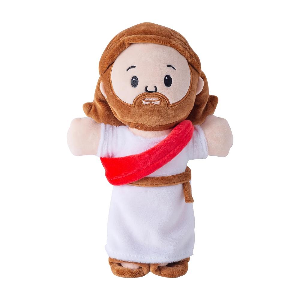 25cm/50cm Cartoon Jesus Kissen Stofftier Nachttisch Sofa Kissen Weihnachtsgeschenk Weiche Plüschpuppe mit Bibelkissen für Kinder
