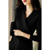 Autumn Women's Clothing New Style, Elegant Commuting, Elegant Temperament Suit Collar, Slimming Knitted Sweater, Cross Design Feeling Knitted Sweater