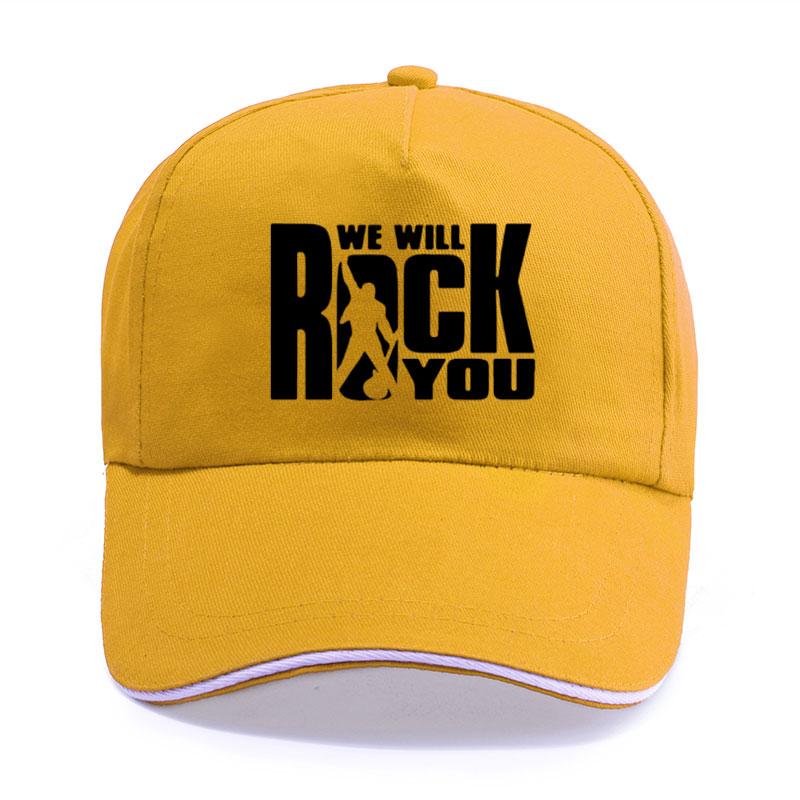 Cotton Trucker Caps We Will Rock You Print Baseball Cap Unisex Women Unisex Fashion Queen Rock Band Fans Rock Roll Hip Hop Hats