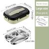 4 Grid Portable Insulated Lunch Box 304 Stainless Steel Office Workers Leakproof Divides Lunch Box Large Capacity Bento Sealed